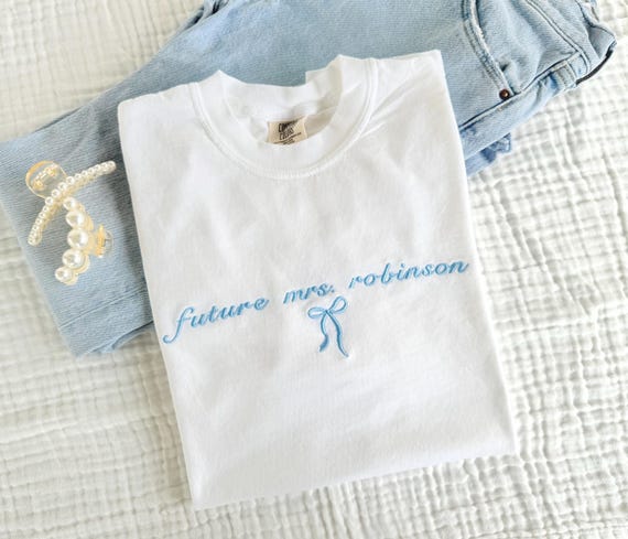 Bride to be Shirt, Future Mrs. Shirt, Embroidered Bridal Tee, Comfort Colors
