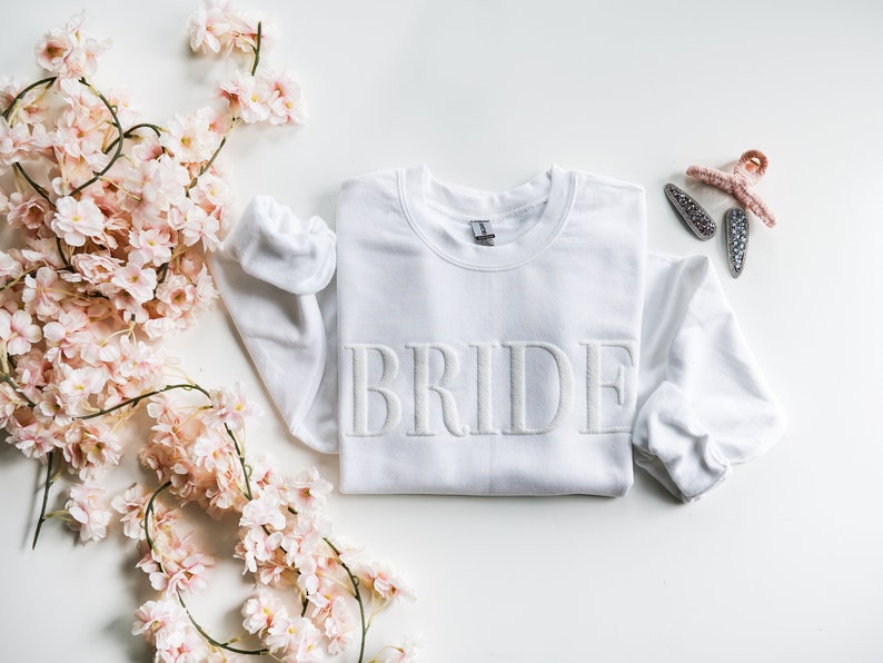 Embossed Engagement gift, Future mrs sweatshirt, New mrs sweatshirt, Bridal Gift, Bride sweatshirt, Bridal shower gift, Personalized Gift image 3