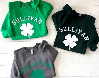 St. Patrick's Day Sweatshirt, Personalized St. Patrick's Day Sweatshirt, Custom Sweatshirt, Custom Clover Sweatshirt, Customizable Shirt