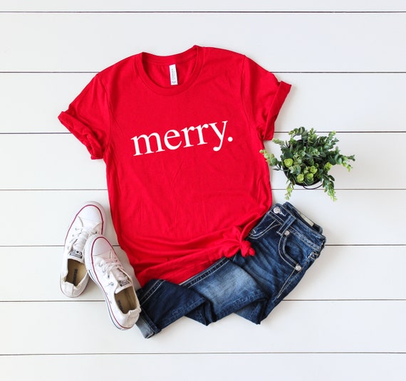 Merry t-shirt Merry Christmas shirtChristmas party | Etsy