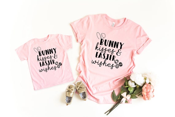 Matching Easter T-Shirt - Mommy and Me, Glitter Bunny Design