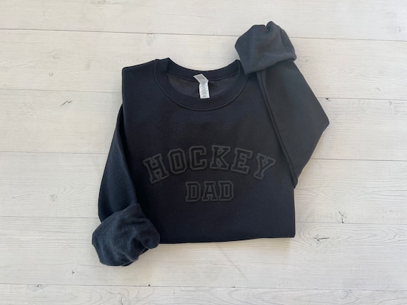 embossed Hockey dad sweatshirt, Hockey dad shirt, Hockey dad tee, sports Dad top, Hockey Dad gift,  Gift for Hockey dad, school Hockey shirt