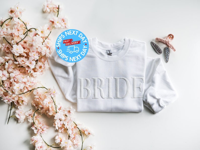 Embossed Engagement gift, Future mrs sweatshirt, New mrs sweatshirt, Bridal Gift, Bride sweatshirt, Bridal shower gift, Personalized Gift image 1