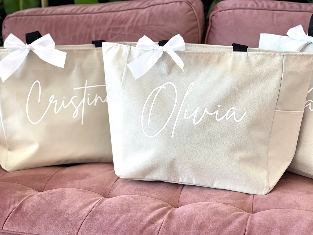 Bridesmaid Tote Bags, Personalized Bridesmaid Bags, Bridal Party ...