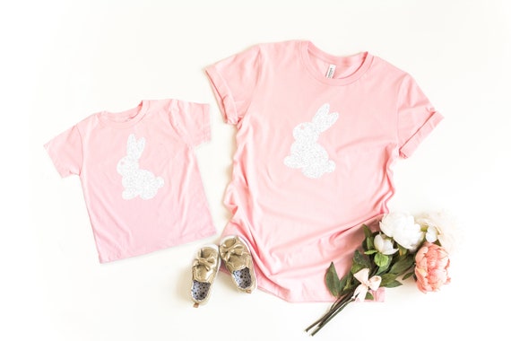 Matching Easter Bunny Shirt – Mommy and Me, Glitter Tee