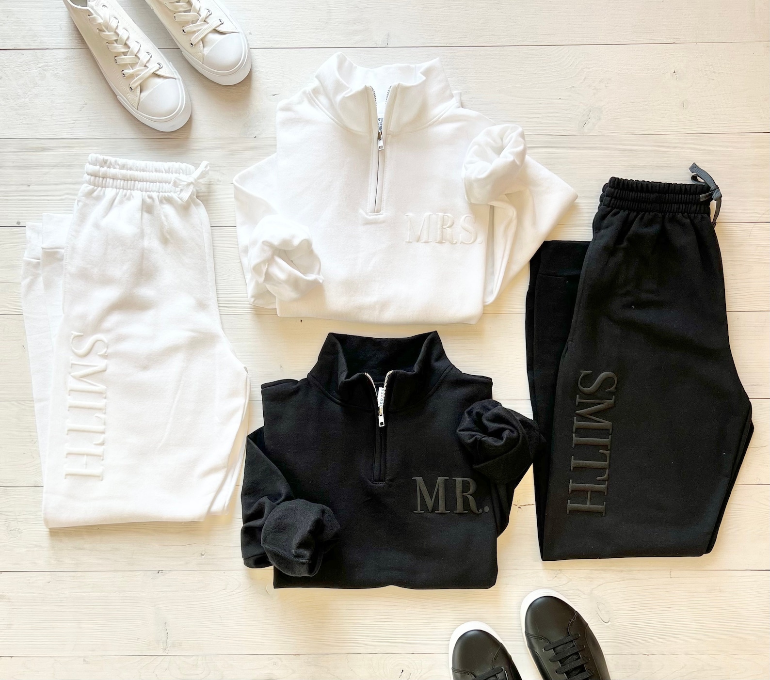 Bride and groom sweatsuit, Mr Mrs sweatshirt, Honeymoon Outfit - Mr. Set Only, Medium
