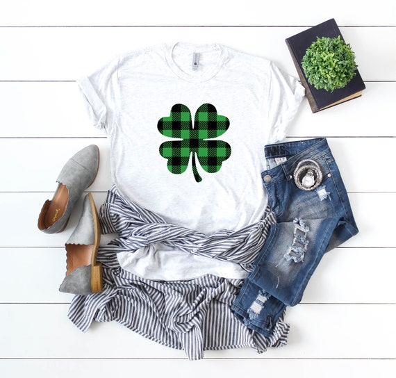 womens st pattys shirt, shamrock shirt, st patricks day shirt, buffalo plaid shirt, shamrock shirt, paddys day tee, st pattys day outfit