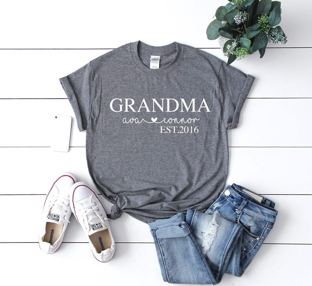 Mothers Day Gift for Grandma, Grandmother Gift, Custom Grandma Shirt ...