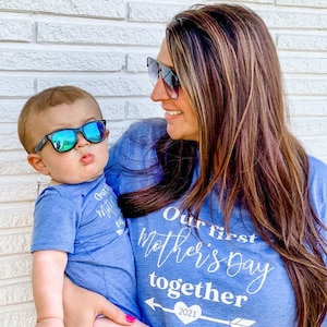 Mommy and Me Matching First Mother's Day Outfit, Soft Cotton Set