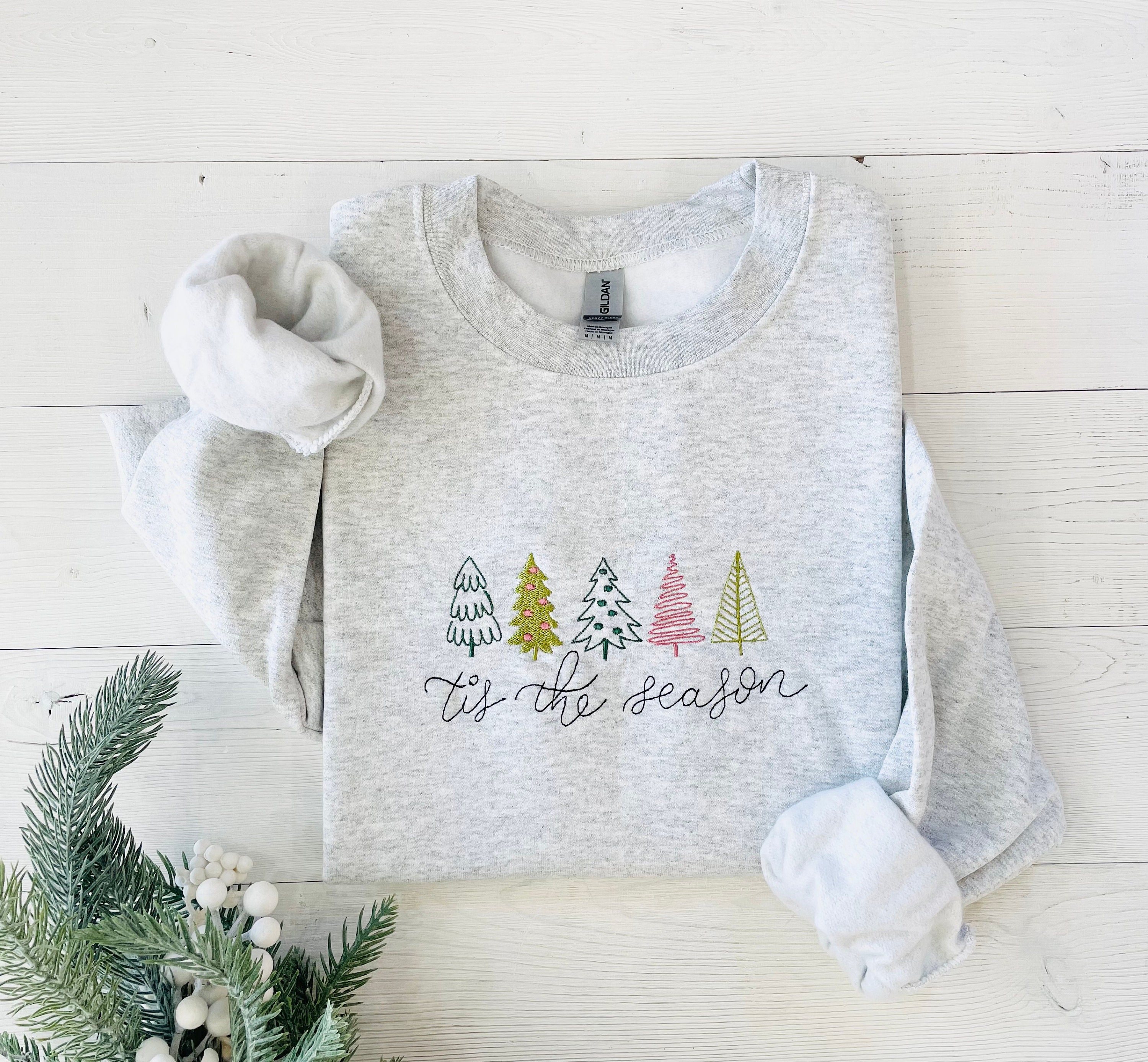 Christmas Embroidered Sweatshirt, Christmas Sweatshirt