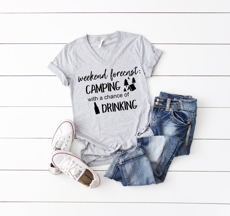 Camping Shirt Camping With a Chance of Drinking Shirt Funny Etsy
