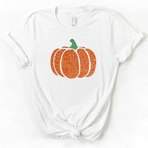 Women's Halloween Tee, Glitter Pumpkin Tee, Fall Shirt, Halloween Shirt, Women's Halloween Shirt, Women's fall shirt Bild 3