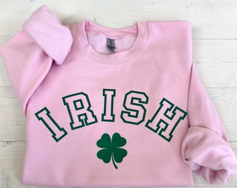 St. Patrick's Day Streetwear, Women's St. Paddy's Sweatshirt, Irish Shamrock Crewneck, Irish College Tops, Cute Irish Clothing, Comfy Looks