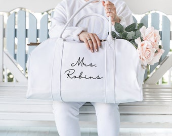 Personalized Bridal Weekender Bag, Engagement Gift, Large Bride Tote Bag, Wedding Gift, Bridal Shower Gift, Gift For Bride, Honeymoon Gift