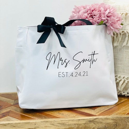Bride Tote Bags Personalized Bride Bag Wedding Gift Bridal Etsy