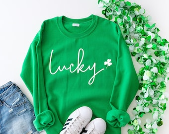 St. Patricks day sweatshirt - Women's Saint Paddy's day outfit - Cute Saint Paddy's day wear - Lucky Sweater - Shamrock Top -
