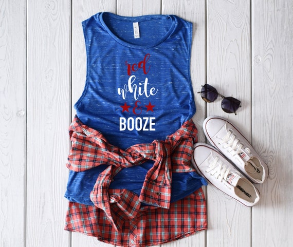 red white and booze tank, fourth of July tank, patriotic tank, memorial day tank, 4th of July shirt, 4th of July tank top, red white blue
