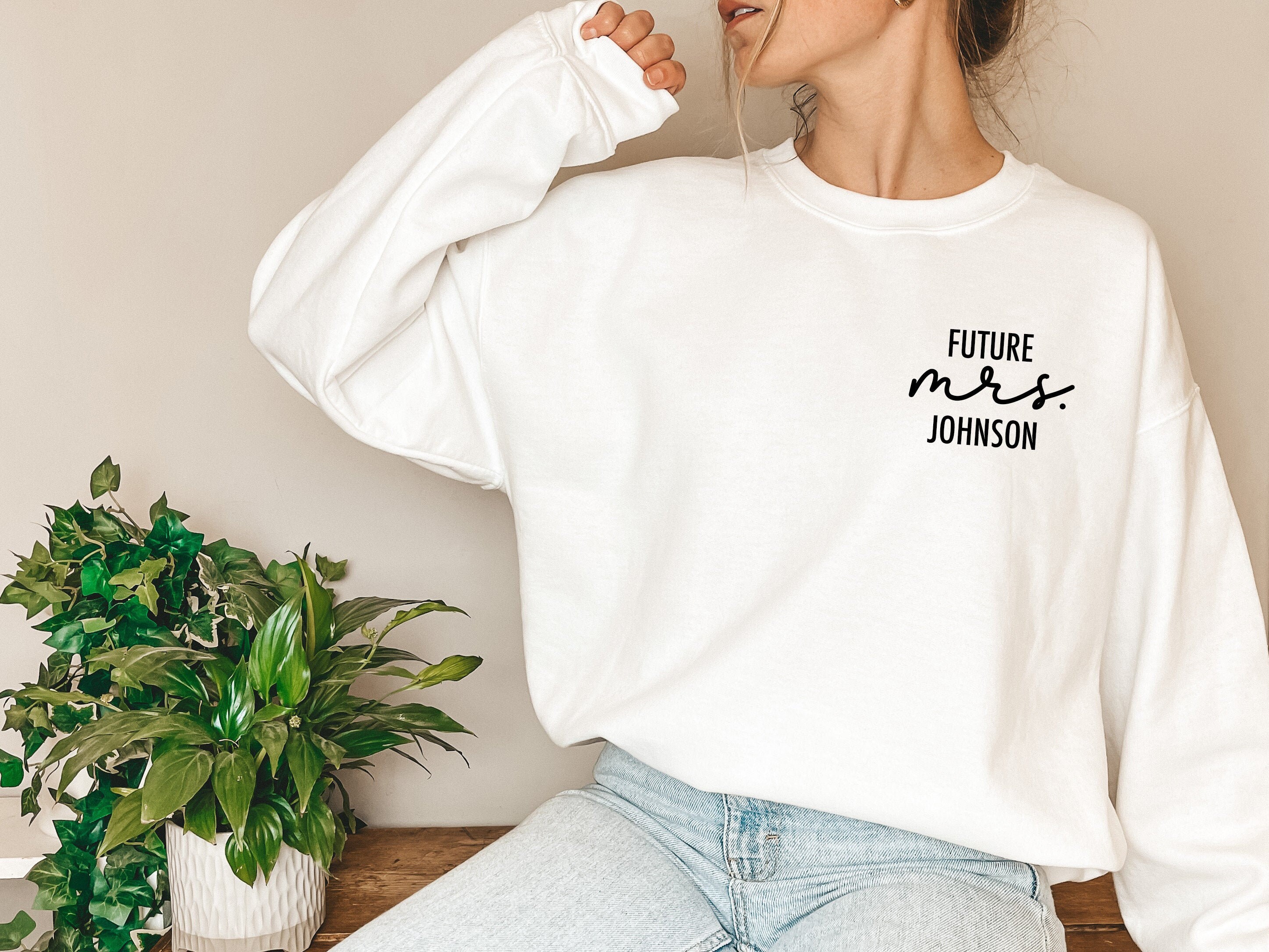 thumbnail image 2 of Custom Mrs Sweatshirt - Personalized Wedding Gift With Name And Date, Unisex Fit 2 of 12