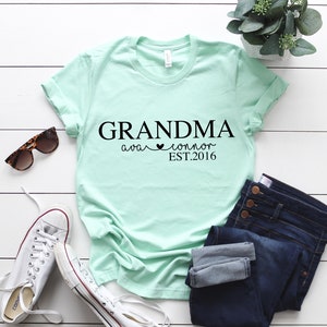 Mothers day gift for grandma, grandmother gift, custom grandma shirt, grandma gift from grandchildren, birthday gift for grandma image 3