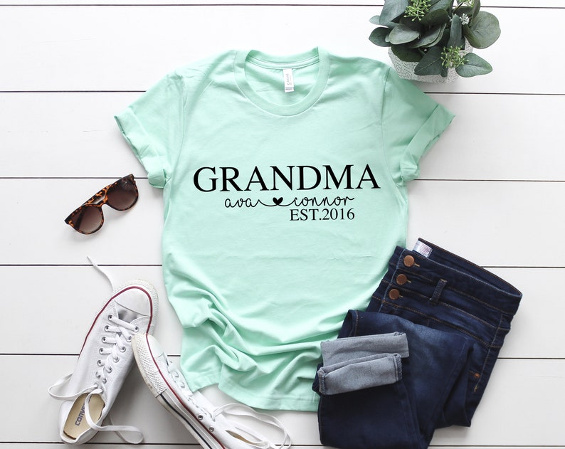 Mothers day gift for grandma, grandmother gift, custom grandma shirt, grandma gift from grandchildren, birthday gift for grandma image 3