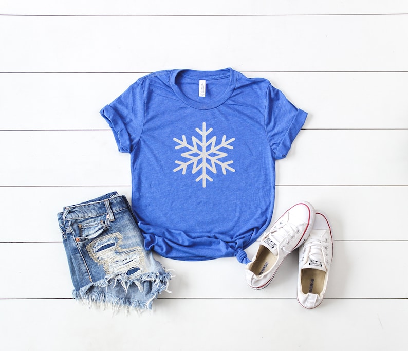 Snowflake Shirt Glitter Christmas Shirtwomens Christmas Etsy