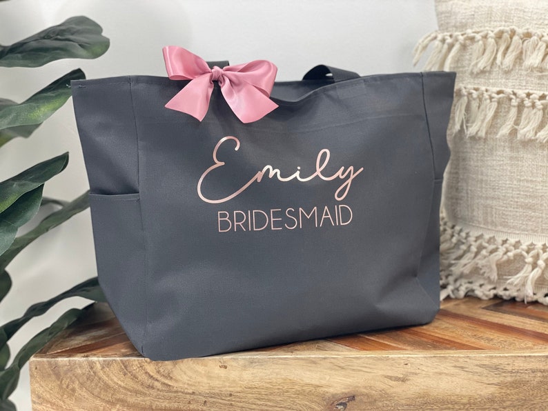 Bridesmaid Tote Bags, Personalized Bridesmaid Bags, Bridal Party Bridesmaid Gifts, Maid of Honor Tote, Custom Bridesmaid Tote Bags, Tote Bag 