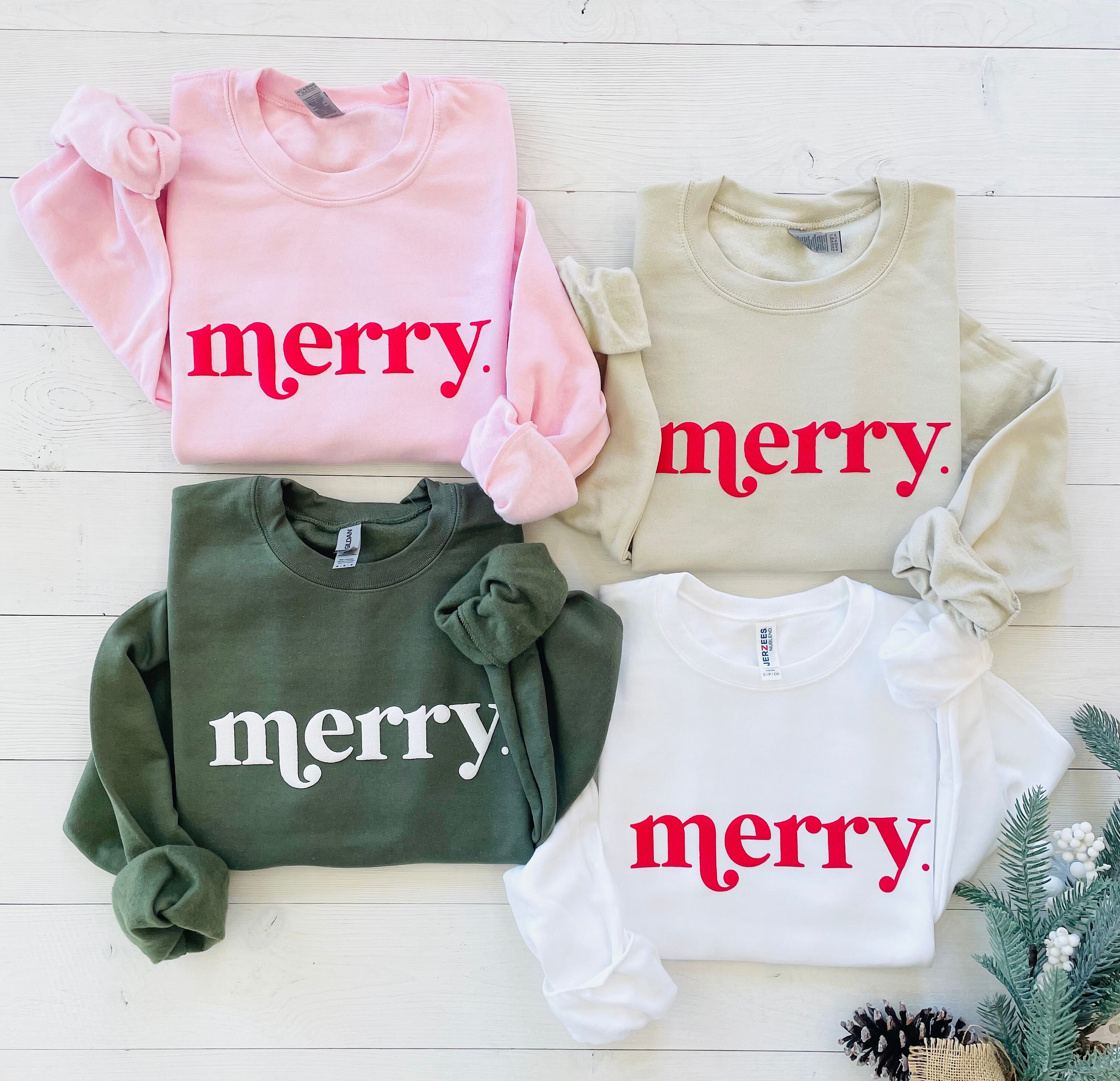 Embossed Merry Christmas Sweatshirt, Christmas shirt for Women, Holiday Sweater, Merry Christmas Sweatshirt, Christmas Crewneck Sweatshirt