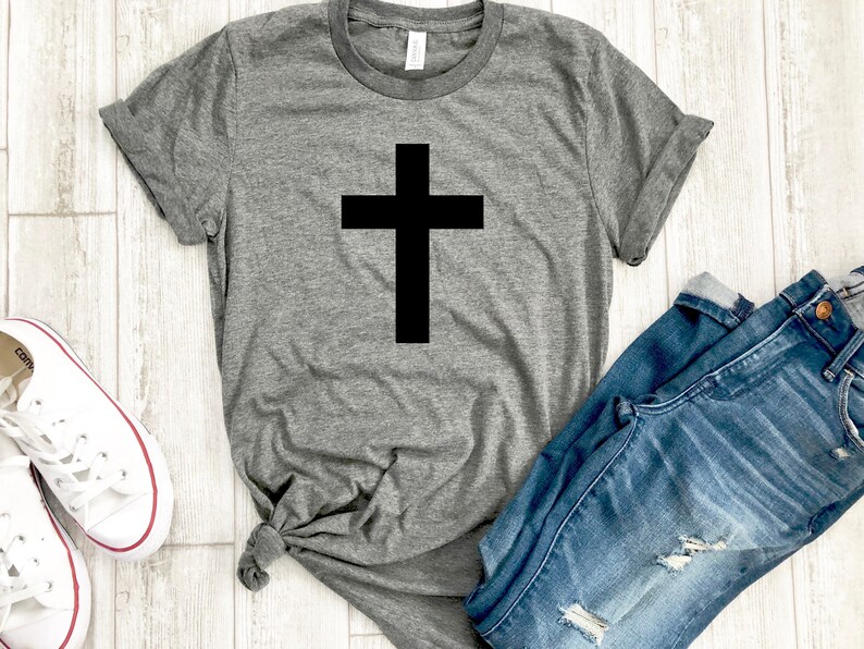 Womens cross shirt , Cross tshirt, Cross tee, Womens Christian apparel, Womens Christian shirt, Easter shirt, Womens Easter shirt image 2