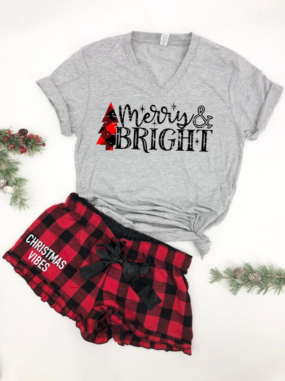 Women's Christmas Pjs, Christmas Pajamas, Cute Christmas Sleepwear,  Christmas Eve Pajamas, Womens Pajamas Christmas, Christmas Pj Set 