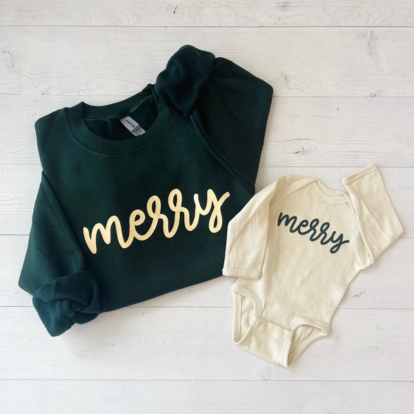 Christmas Mommy and Me Shirts, Holiday Mommy and Me Outfits, Merry mom and child shirts, holiday matching outfit, Christmas photoshoot idea