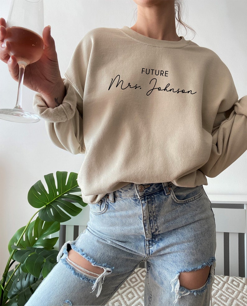 Engagement gift, future mrs sweatshirt, new mrs sweatshirt, bride to be gift, custom bridal gift, bride t-shirt, future mrs tee, future mrs image 1