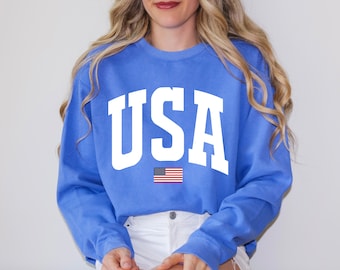 4th of July Sweatshirt, USA shirt, Womens 4th of July, America Shirt, 4th of July, Patriotic Shirt, Red White and Blue, 4th of July Pullover