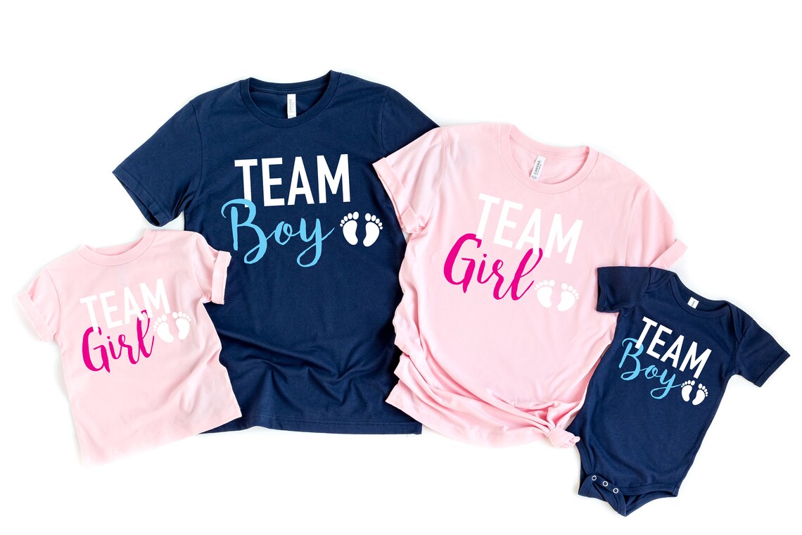 Gender Reveal Shirts Team Girl Shirts Team Boy Shirts Etsy
