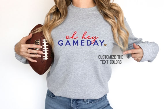 Custom Football Sweatshirt, Oh Hey Game Day, Game Day Vibes, Womens Football Shirt, Womens Football Tee, Sunday Football Sweatshirt