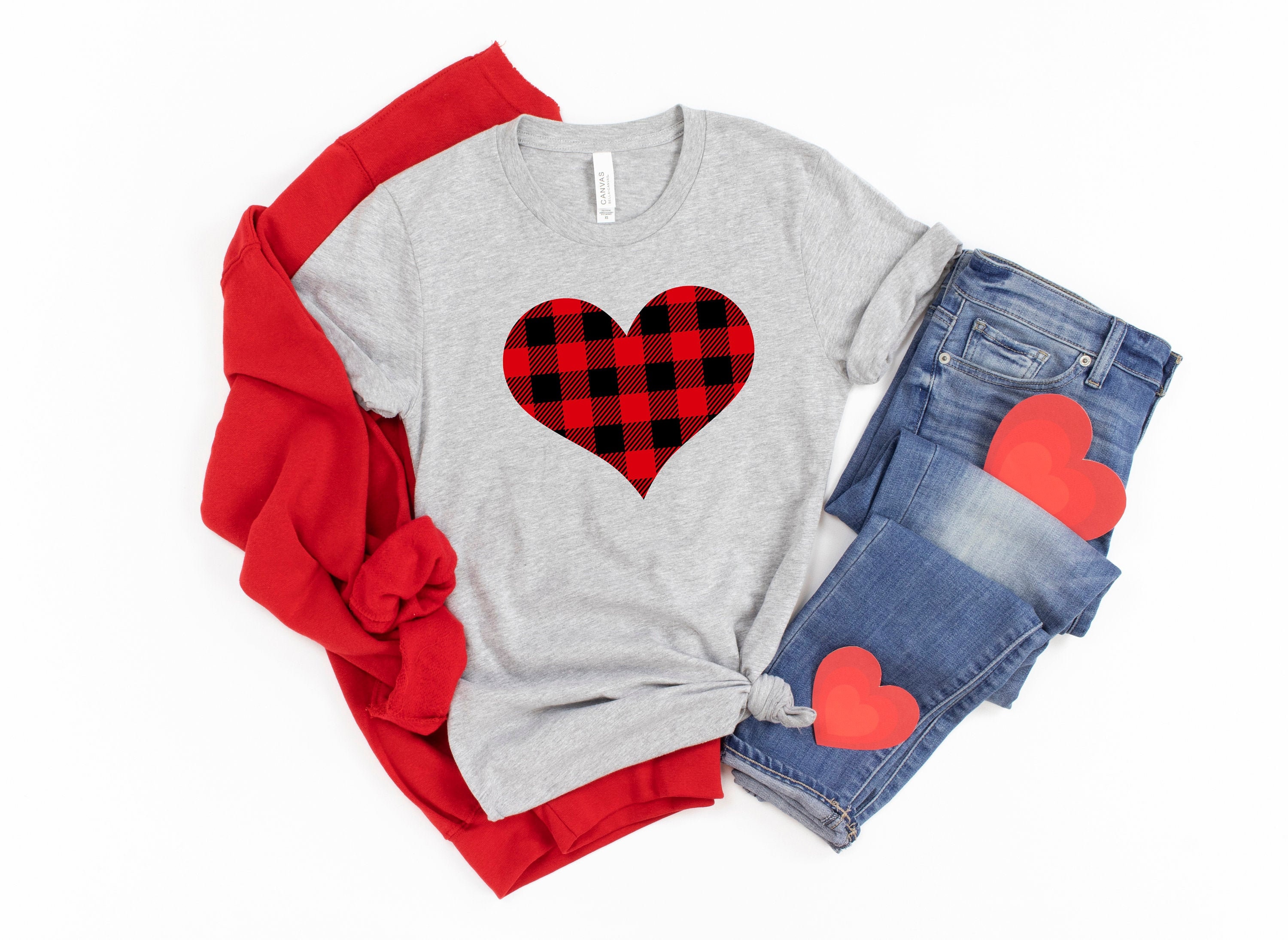 Buffalo Plaid Shirt Womens Valentine Shirt Vday Shirt Etsy