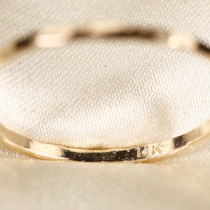 14K Yellow SOLID gold ring, Flat wire, Hammered ring, Wire width : 1.1 / 1.5mm image 7