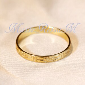 102124 925 Silver pattern ring, 14K gold Vermeil ring , 2.8mm width image 8