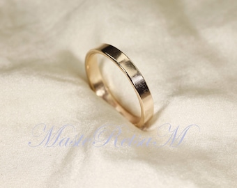 14k Gold Filled glatter Bandring, klassische Zigarrenbandring (3-7 mm Breite)