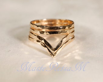 SET F  14k Gold Filled Stack Ring Set ,     Rose Gold Ring,     Silver rings.