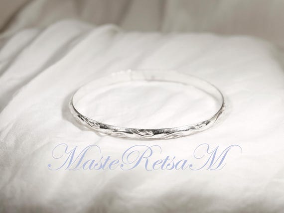 BG102125 Handmade Sterling Silver Bangle Bracelet