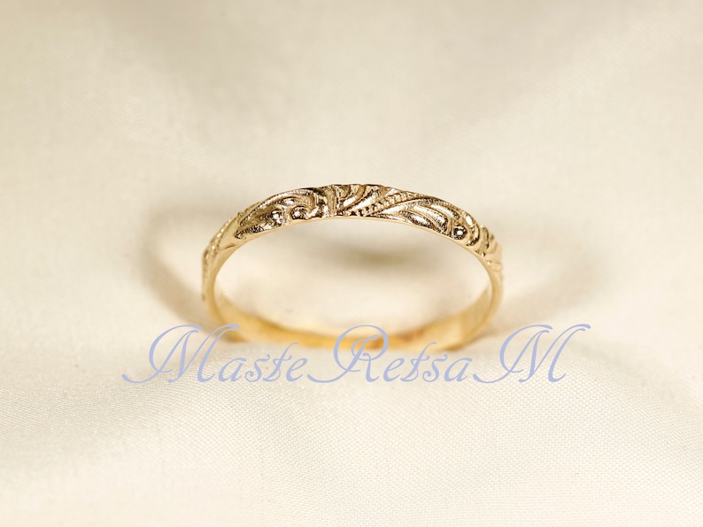 14K Yellow Gold Pattern Ring (2.8mm Width)-600104 - Etsy