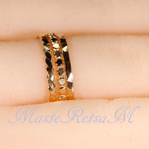 SET C 14k Gold Filled Stack Ring Set , Rose Gold Ring, Silver rings. image 8