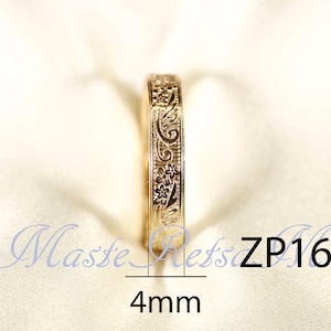 ZP164-4mm, ZP1655mm, 14k Gold filled texture ring, Silver , Rose gold filled. image 3