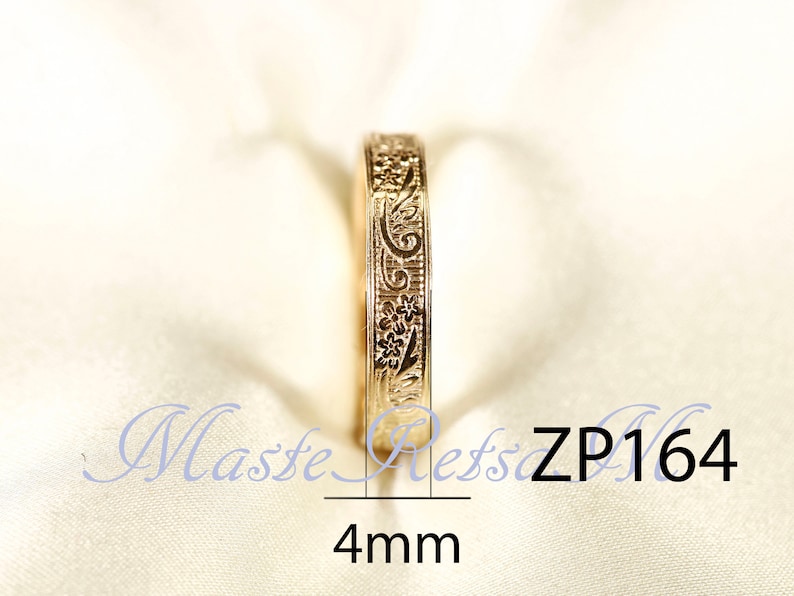 ZP164-4mm, ZP1655mm, 14k Gold filled texture ring, Silver , Rose gold filled. image 3