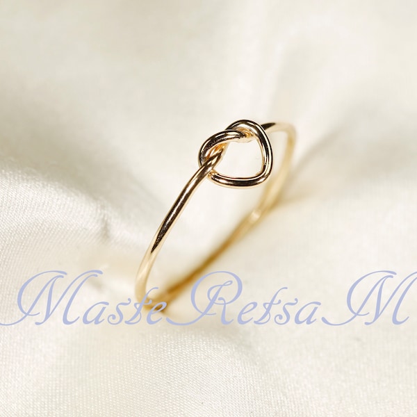 Heart - Knot     Smooth and Twist  wire     Yellow gold filled ring,     Rose  Gold filled ,    Silver
