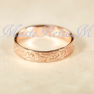 ZP164-4mm, ZP1655mm, 14k Gold filled texture ring, Silver , Rose gold filled. ZP164 Rose color