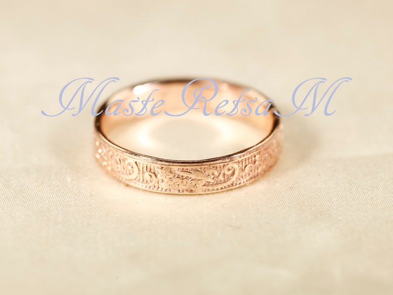 ZP164-4mm, ZP1655mm, 14k Gold filled texture ring, Silver , Rose gold filled. image 9