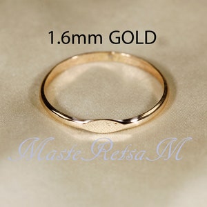 SIGNET Half Round 14K Gold filled signet ring, Rose gold filled , Silver Wire: 1.6/2/2.6 mm image 3