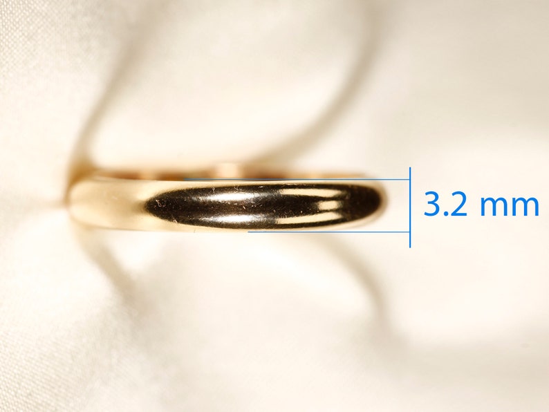 14K Yellow gold filled rings, 925 Silver, Rose gold filled, Half round wire ring, Wire: 1-3.2 mm image 9