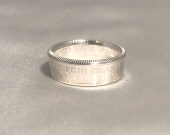 90%シルバークォーターコインリング：米国領土、幅6mm - Etsy 日本